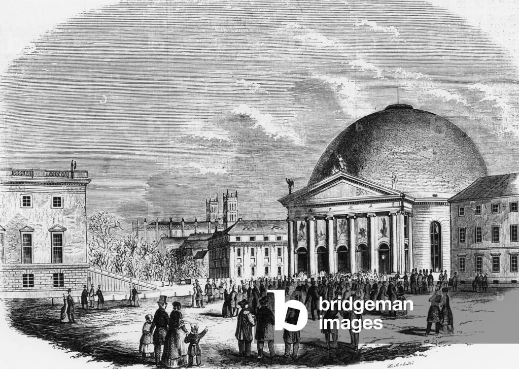 St. Hedwig's Cathedral on Bebelplatz in Berlin, 1847 (engraving)