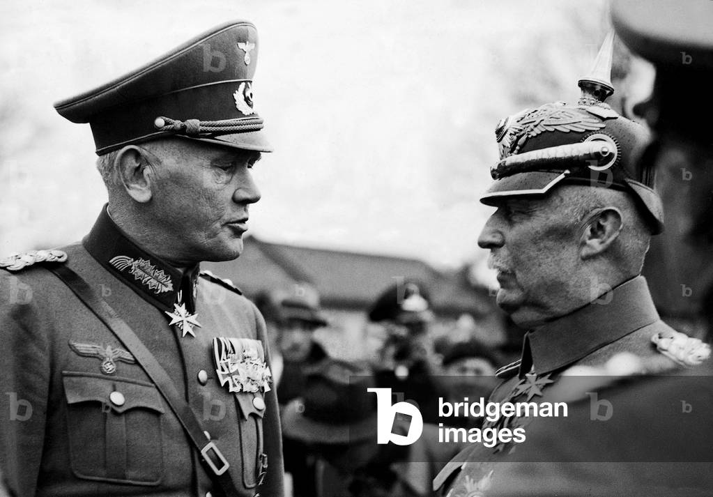 Werner von Blomberg and Erich Ludendorff, 1935 (b/w photo)