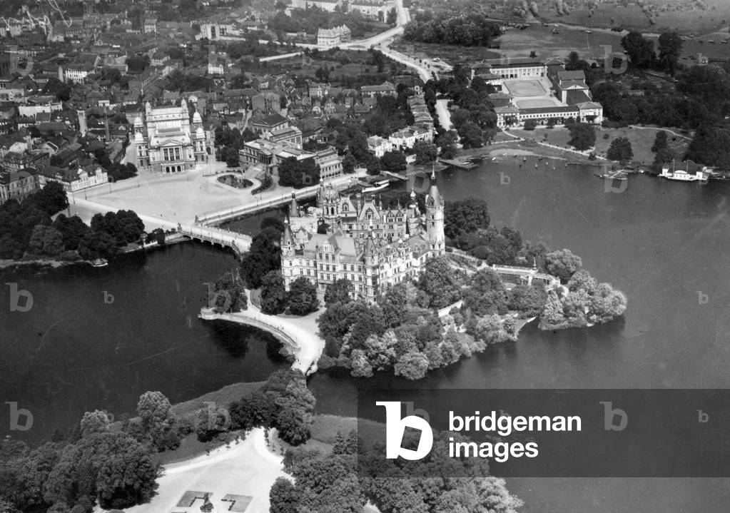 The Schwerin Castle on the Castle Island, circa 1930s