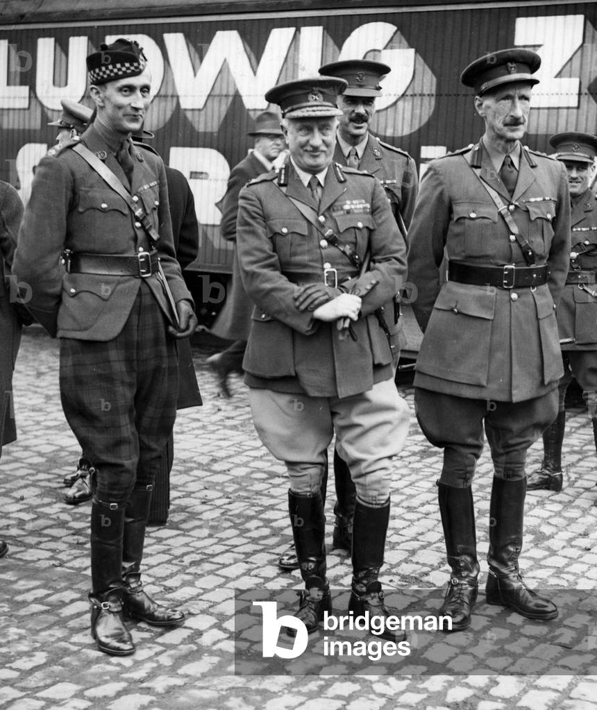 Officers of the British Saar Troop, 1934 (b/w photo)