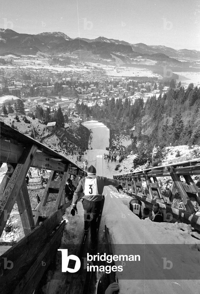 Four Hills Tournament 1963/64: single event in Garmisch-Partenkirchen, 1964 (b/w photo)