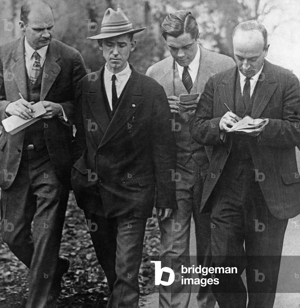 Newspaper reporters, 1928 (b/w photo)