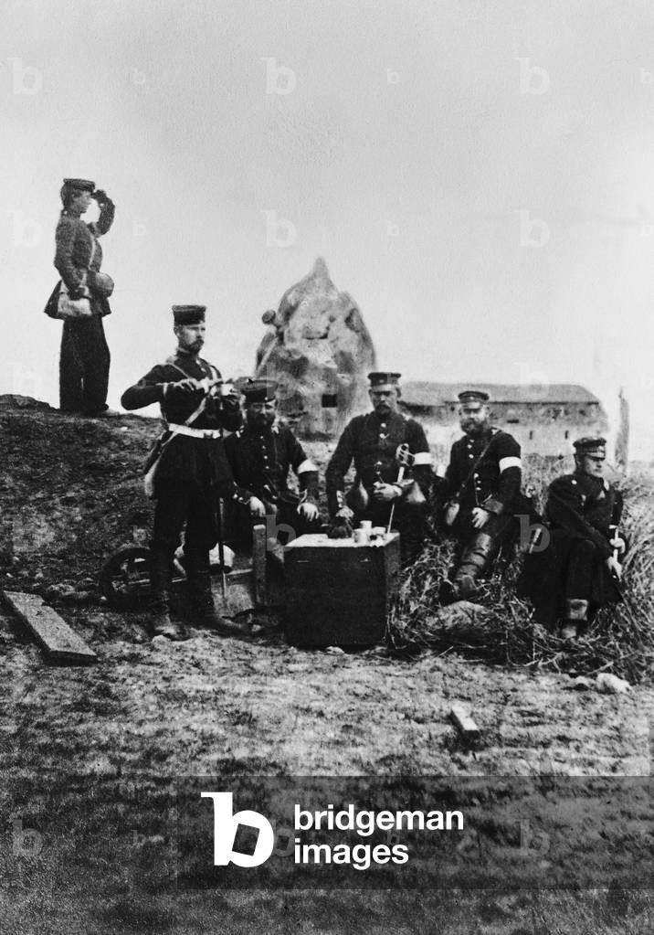 Storming of the Duppeler Schanzen, 1864 (b/w photo)