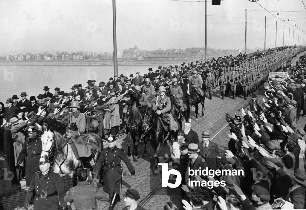 Occupation of the Rhineland, 1936 (b/w photo)