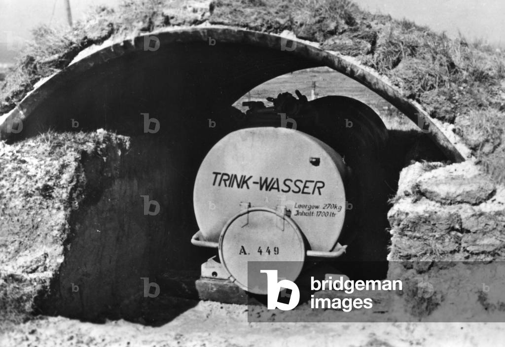 Drinking water reservoir in a coastal fortification on the Atlantic Wall, 1943 (b/w photo)