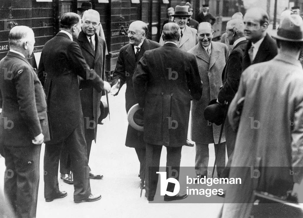 Heinrich Bruening, Konstantin von Neurath, Arthur He (b/w photo)