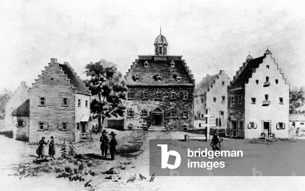 New York in the 17th Century (b/w photo)