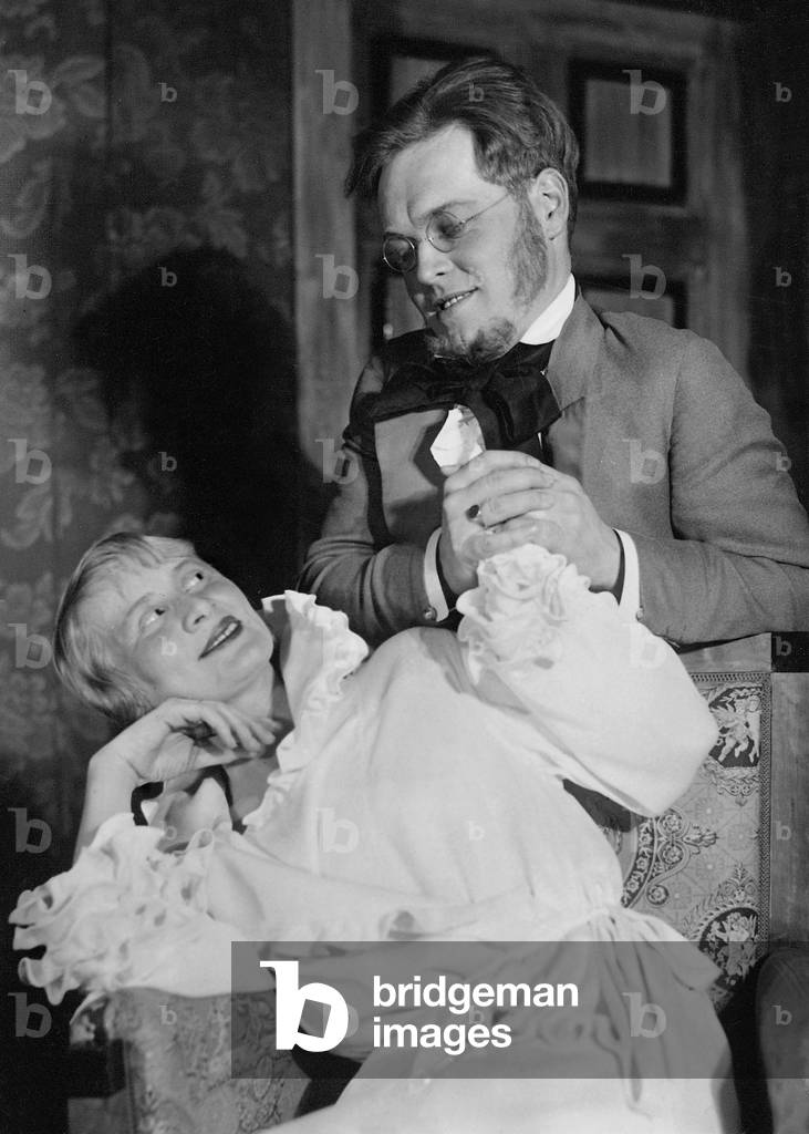Agnes Straub and Hans Brausewetter in 'Hedda Gabler', 1934 (b/w photo)