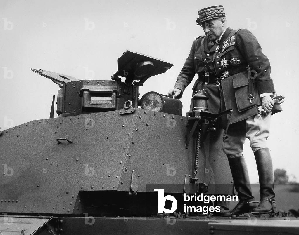 General Maurice Gamelin when visiting British troops, 1939 (b/w photo)