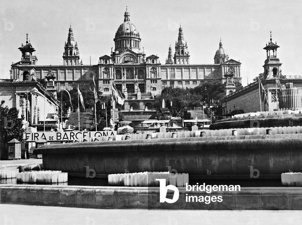 Palau Nacional in Barcelona, 1936 (b/w photo)