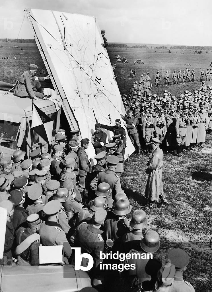 Adolf Hitler during a maneuver, 1935 (b/w photo)