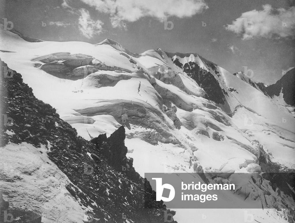 Panorama of the Alps, 1910 (b/w photo)