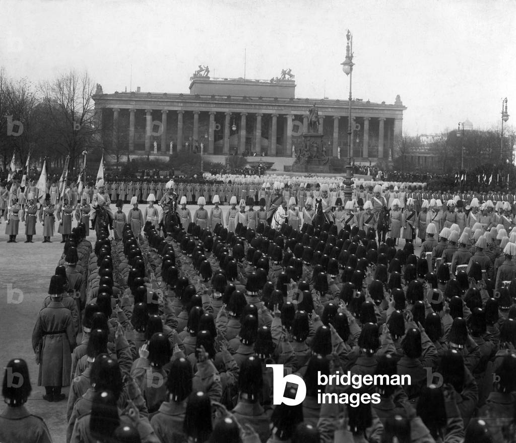 Swearing-in of recruits, 1908 (b/w photo)