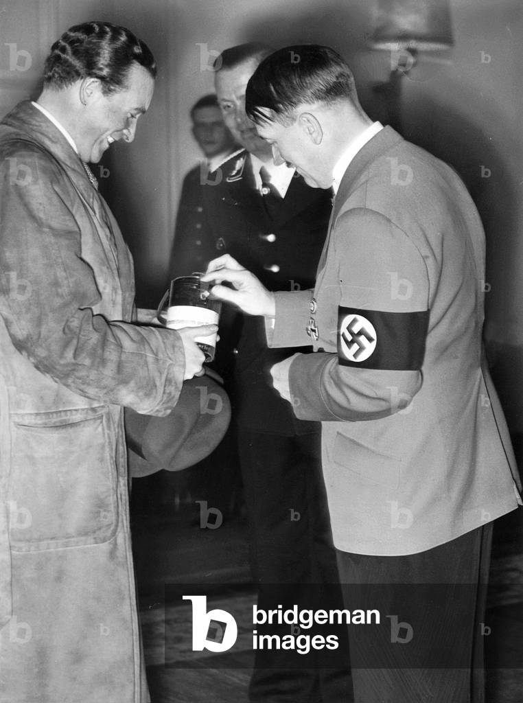 Willy Fritsch and Adolf Hitler, 1938 (b/w photo)