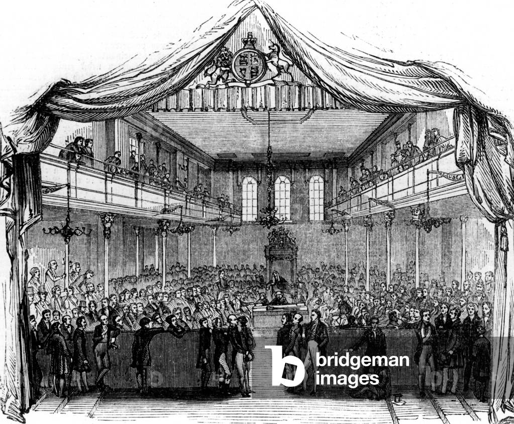 First meeting of the reformed British House of Commons, 1833 (b/w photo)