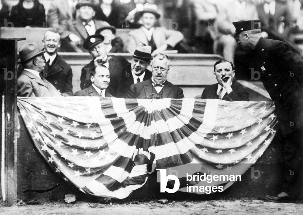Dr. Eckener and Captain Lehmann as honored guests in the USA, 1924 (b/w photo)