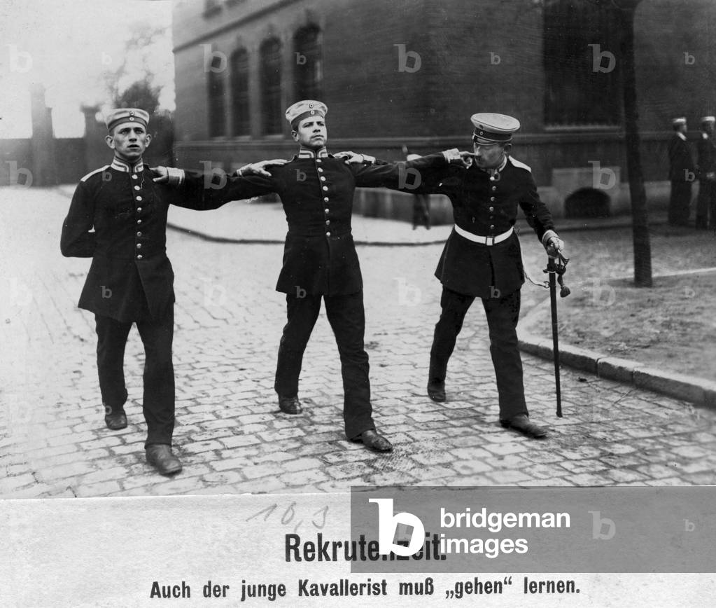 Recruit training, 1913 (b/w photo)