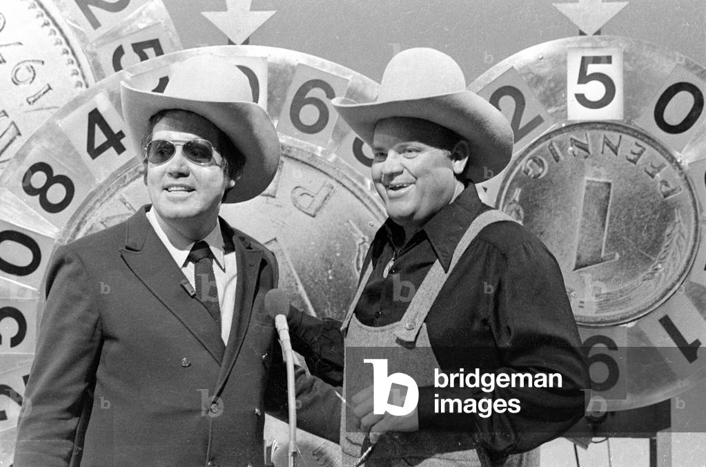 Wim Thoelke and Hoss from Bonanza, 1971 (b/w photo)