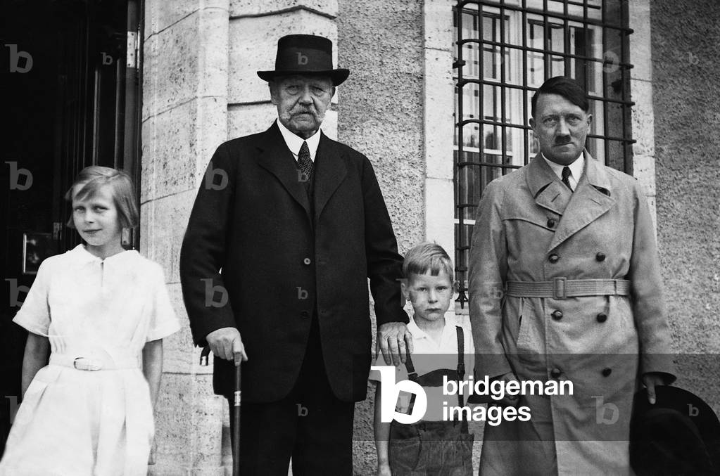 Paul von Hindenburg and Adolf Hitler, 1933 (b/w photo)