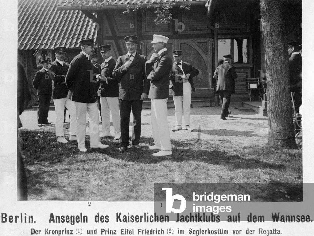 Crown Prince Wilhelm at a sailing of the Imperial Yacht Club at the Wannsee, 1906