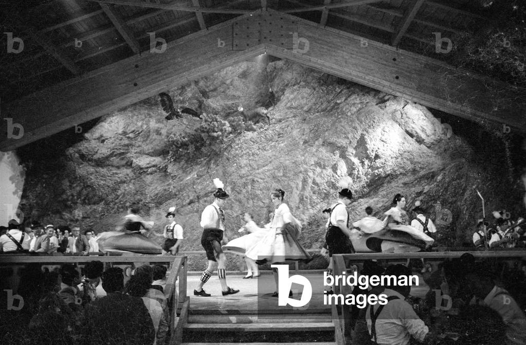 Folk dance in Bavaria, 1971 (b/w photo)