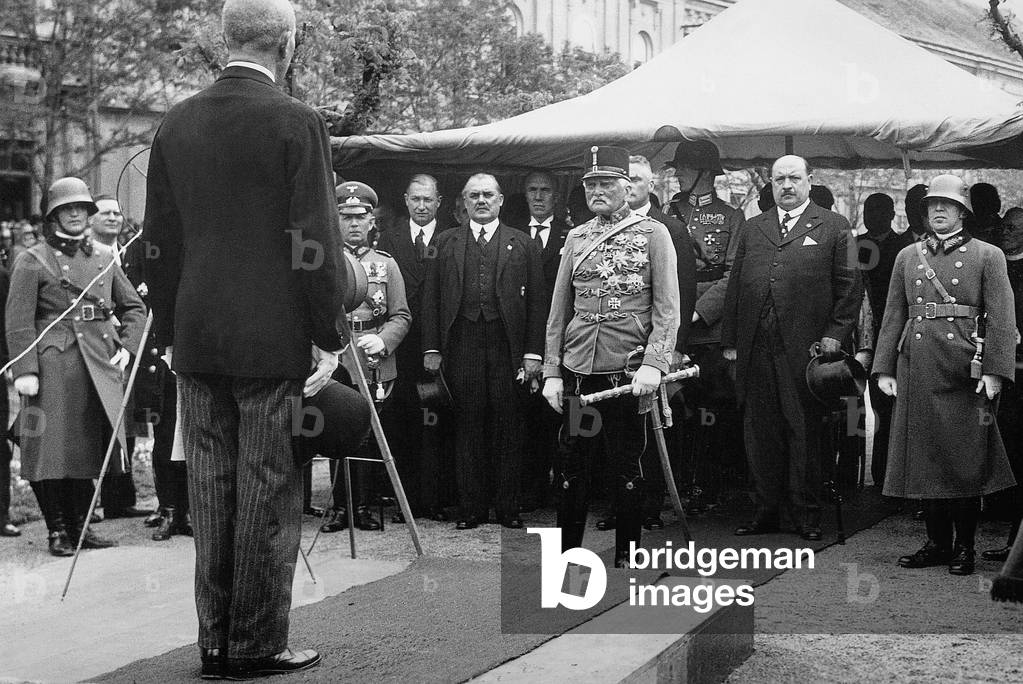 August von Mackensen in Szekesfehervar, 1935 (b/w photo)