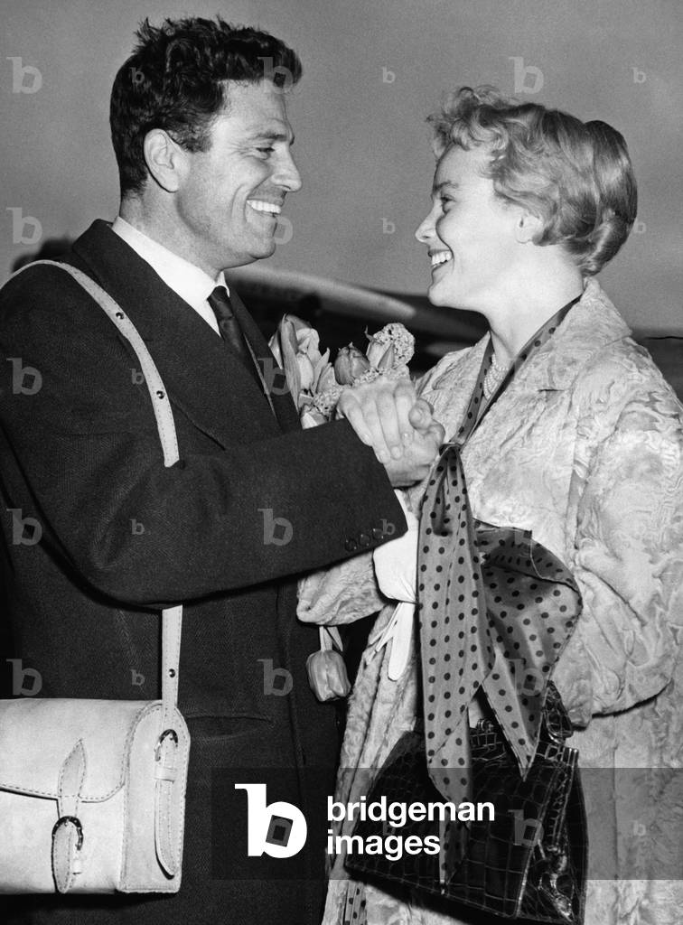 Raf Vallone and Maria Schell, 1956 (b/w photo)
