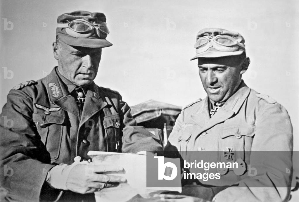 Ludwig Cruewell and Lieutenant Colonel Baierlein, 1942 (b/w photo)