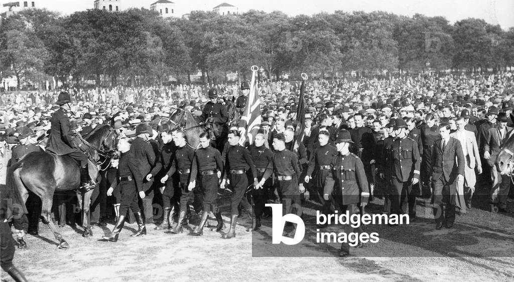 Demonstration of the British Union of Fascists in the Hyde Park, 1934 (b/w photo)