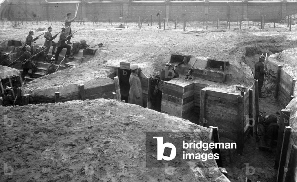 Soldier training in Berlin, 1916 (b/w photo)