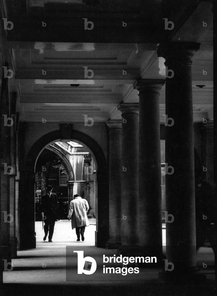 In the Temple in London, 1967 (b/w photo)