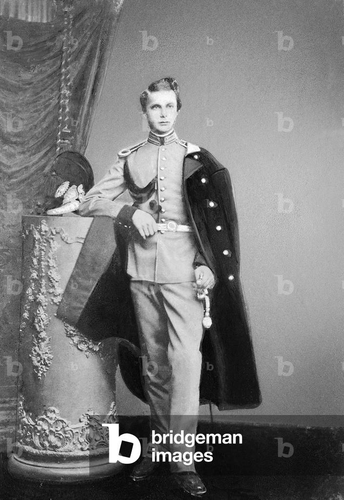 King Ludwig II of Bavaria, 1864 (b/w photo)