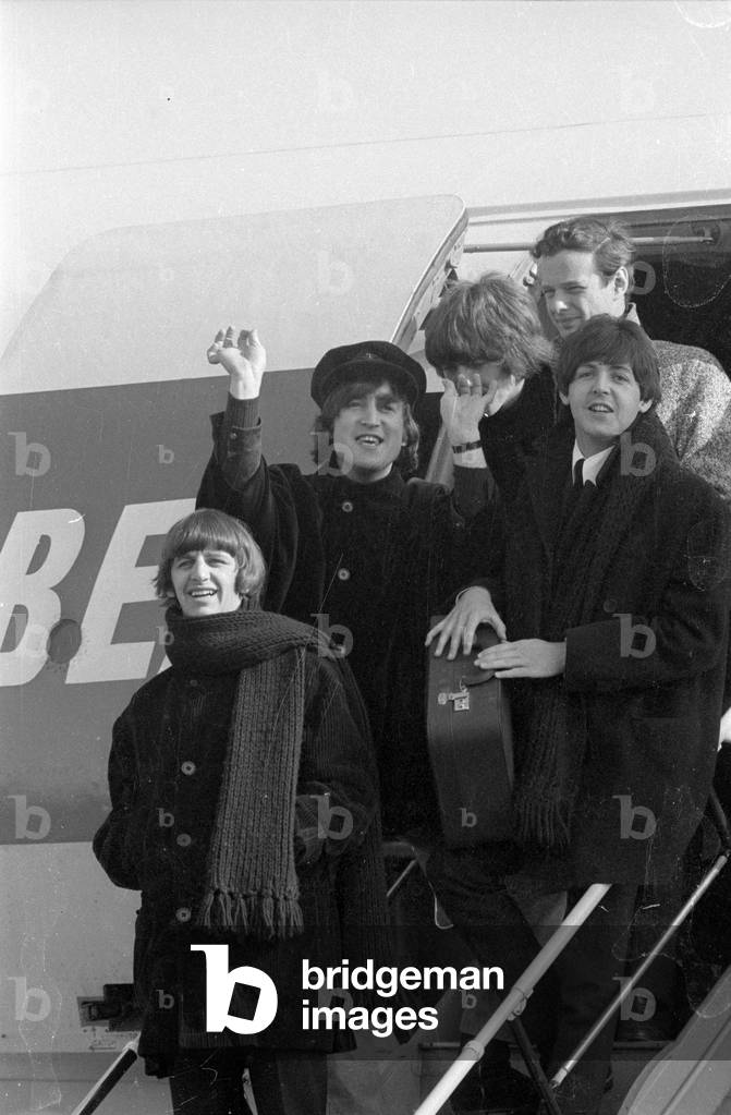 The Beatles in Salzburg, 1965 (b/w photo)