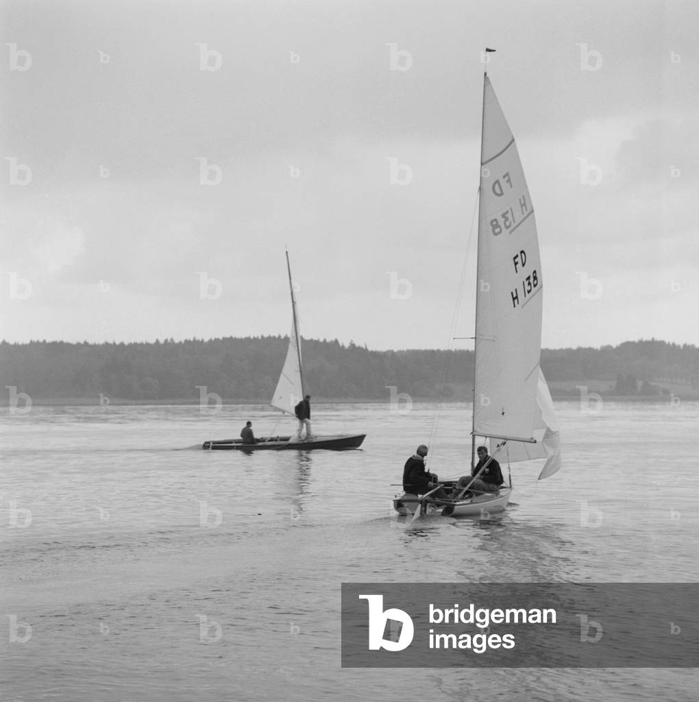 Sailing world championship in Utting, 1963 (b/w photo)