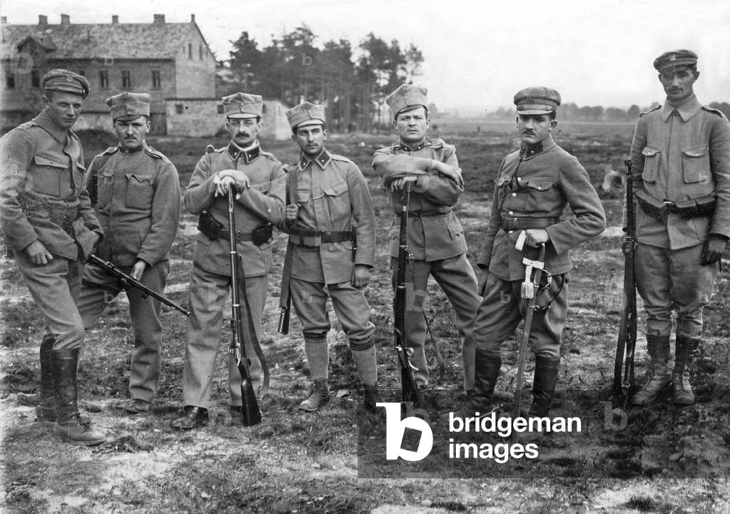 Soldiers of the Polish Legion, 1916 (b/w photo)