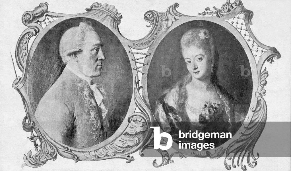 Karl Alexander von Bismarck and his wife Stephanie Charlotte (b/w photo)