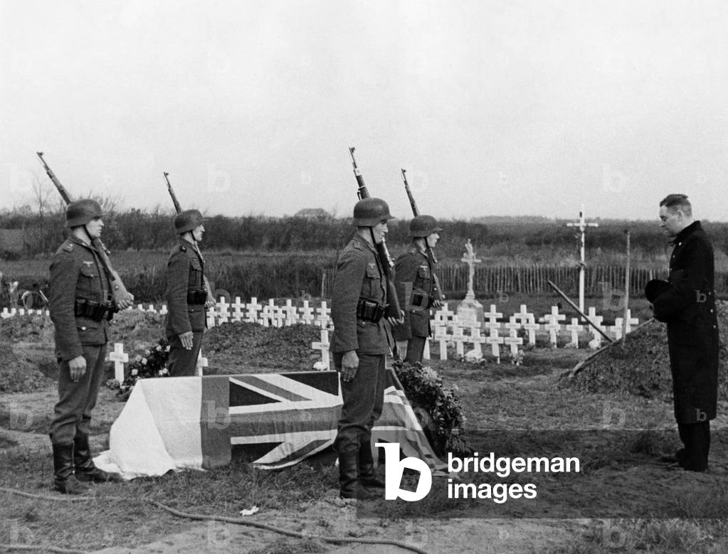 Burial of a British officer in France, 1940