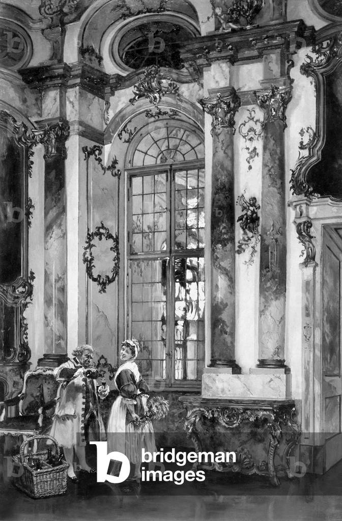 'Im Schloss zu Bruchsal' (b/w photo)