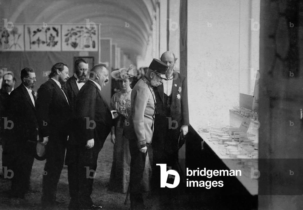 Emperor Franz Joseph I visited the International Botanical Congress in Vienna, 1901 (b/w photo)