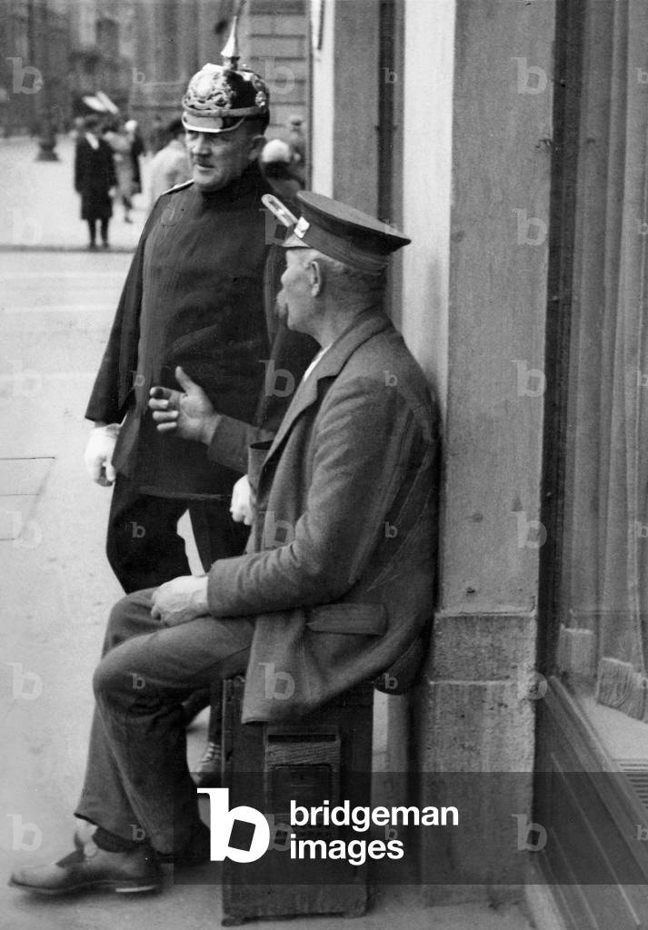 Policeman in Berlin, 1913 (b/w photo)
