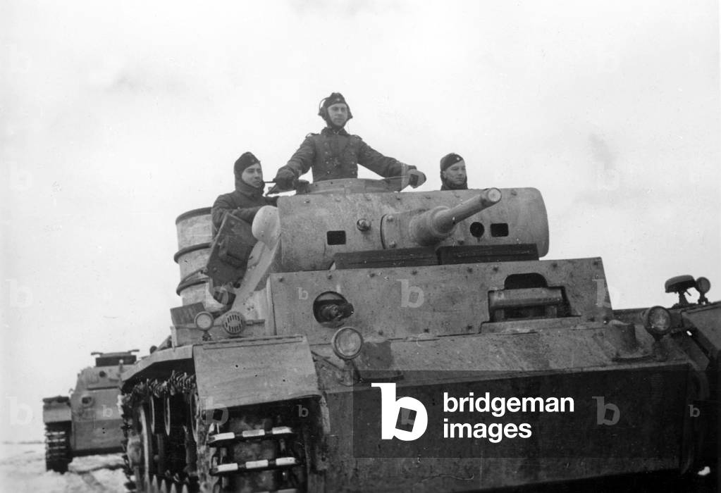 German tank III on the Eastern Front, 1942 (b/w photo)