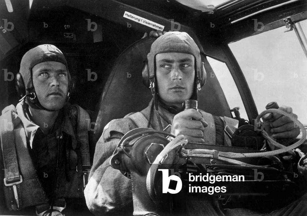 The Crew of a German Fighter Plane During World War II, 1941 (b/w photo)