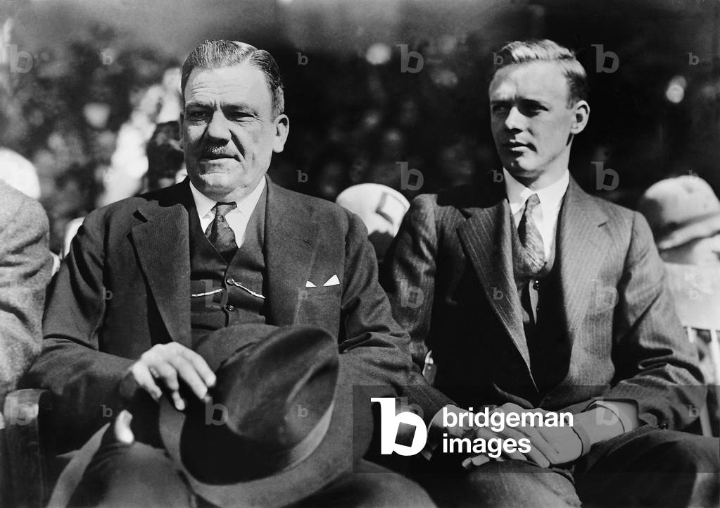 Plutarco Elias Calles and Charles Lindbergh, 1927 (b/w photo)