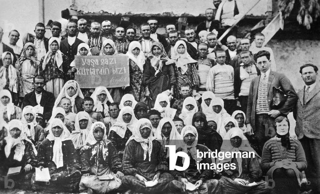 Turkish school class, 1929 (b/w photo)