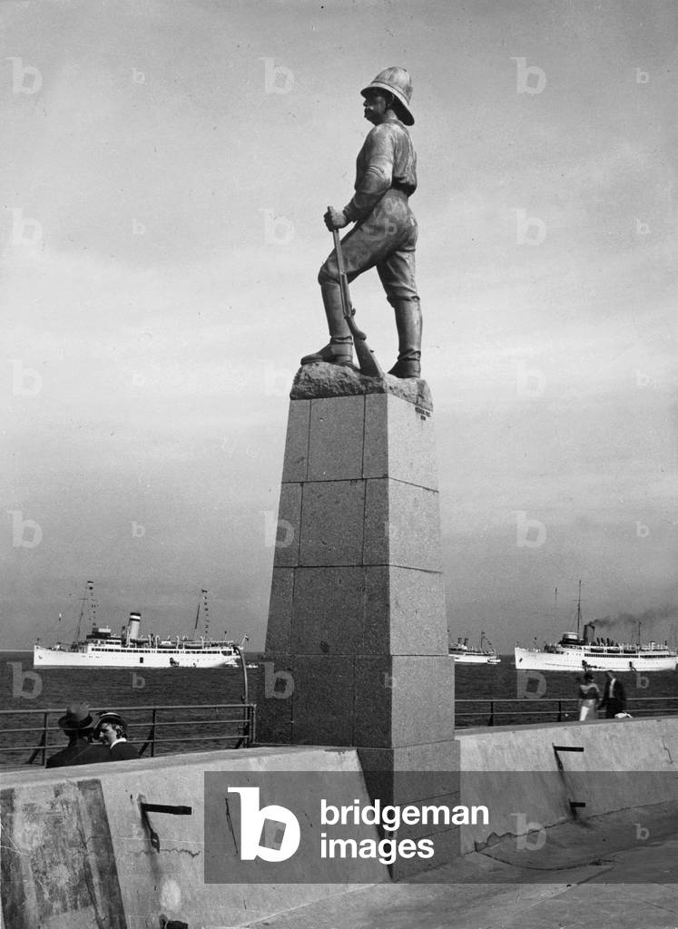 Carl Peters Memorial on Helgoland, 1936 (b/w photo)