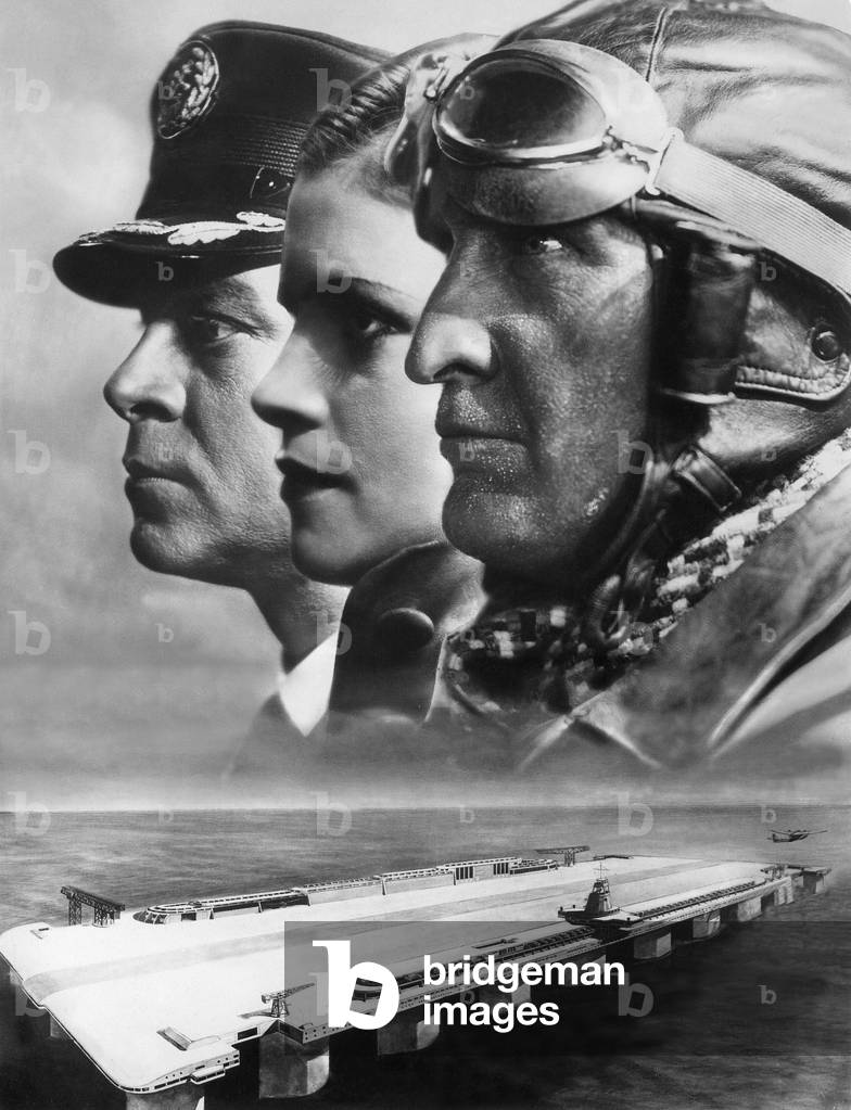 Paul Hartmann, Sybille Schmitz and Hans Albers 'F.P.1 Doesn't Answer' in 1932 (b/w photo)