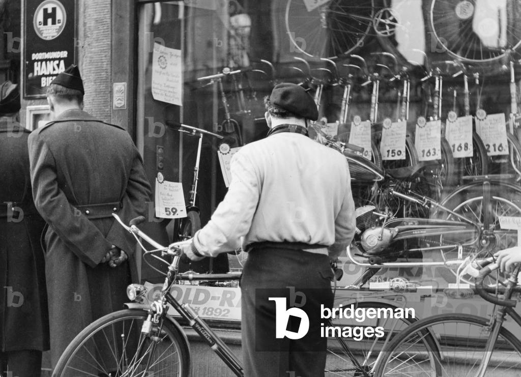 Bicycle store in the 50's (b/w photo)