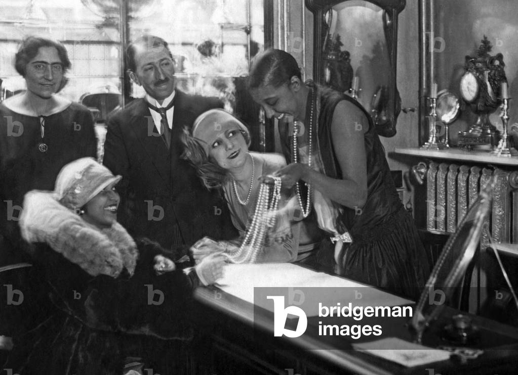 Josephine Baker in a film, 1926 (b/w photo)