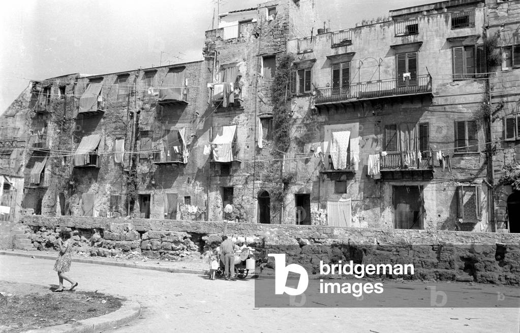 Residential area in Palermo, 1963 (b/w photo)