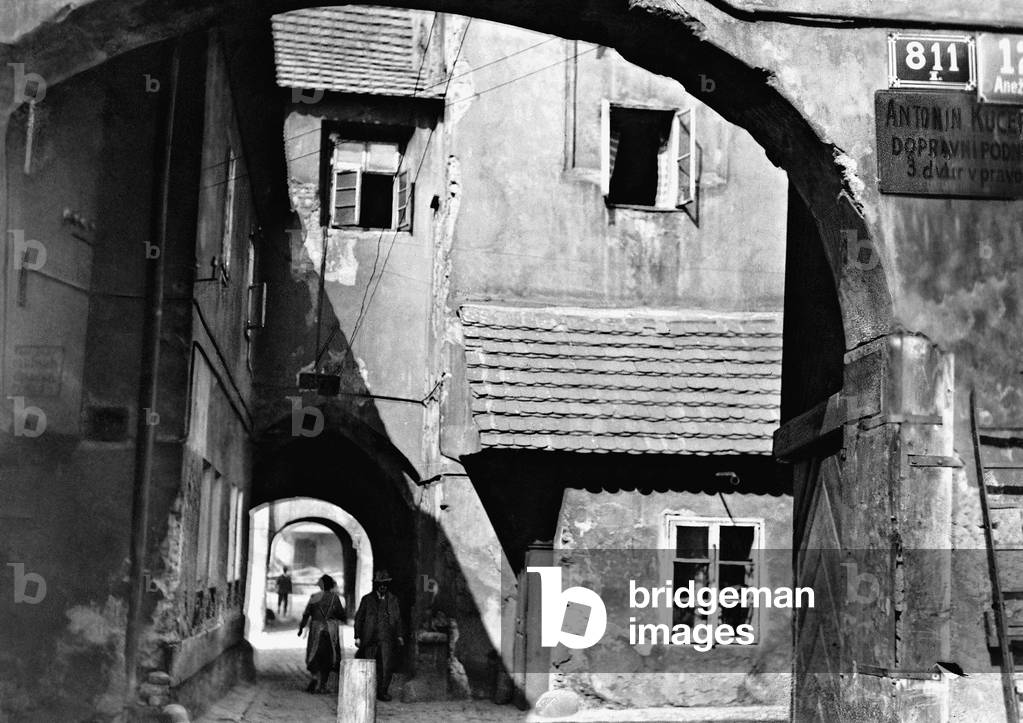 Ghetto in Prague, 1933 (b/w photo)